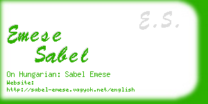 emese sabel business card